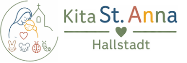 Kopf und Schriftzug in der Homepage der Kindertagesstätte St. Anna Hallstadt mit Verlinkung